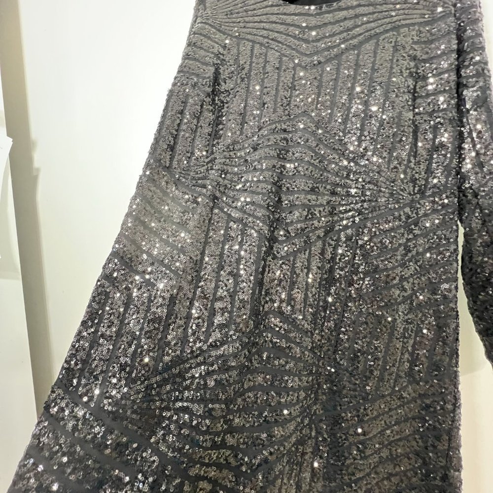 Love & Legend Black Sequin Geometric Design Party Dress Size 18